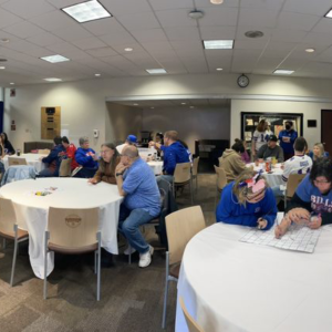A Buffalo Bills viewing party at Daemen University.